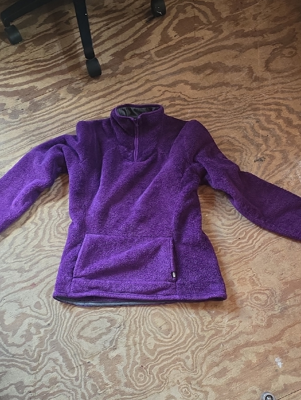 The North Face Purple Fleece Jacket with Gray Lining